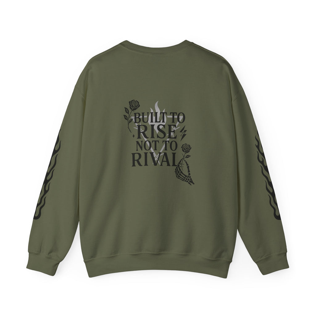 Crewneck Sweatshirt — "Steel Sirens & Co." Built to Rise Graphic