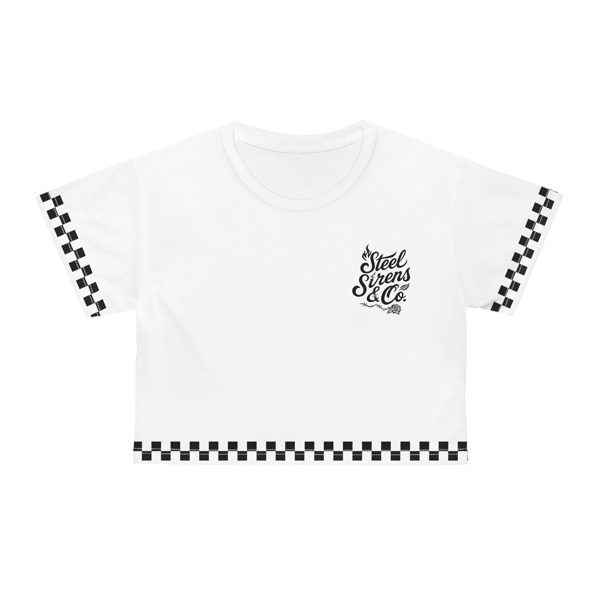 Checkered Medusa Cropped Tee