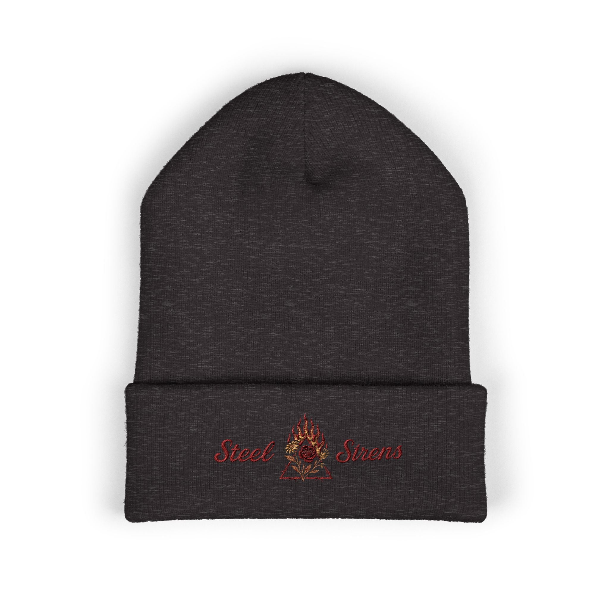 Steel Sirens Flame Crest Embroidered Beanie