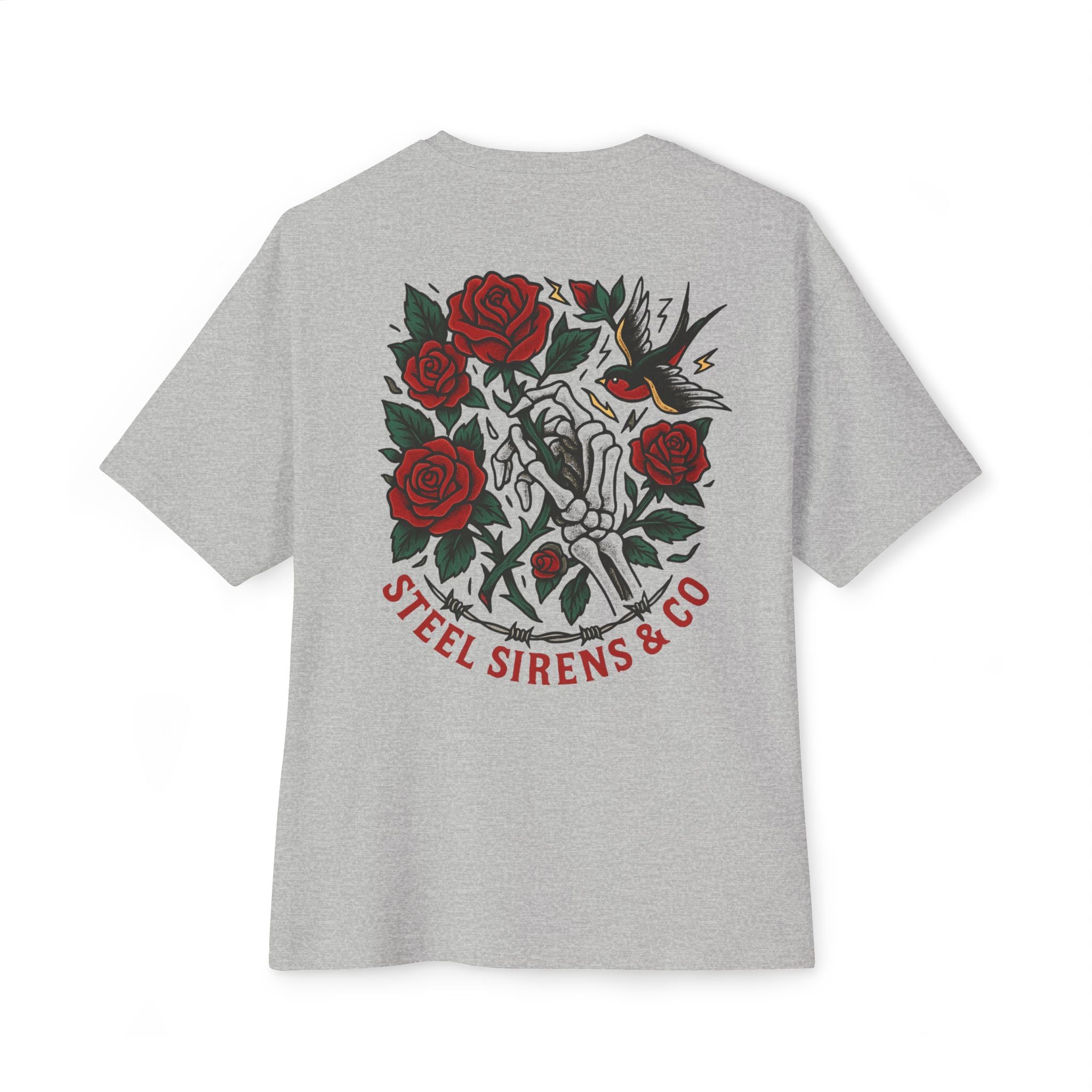 Skull Rose Unisex Oversized Boxy Tee