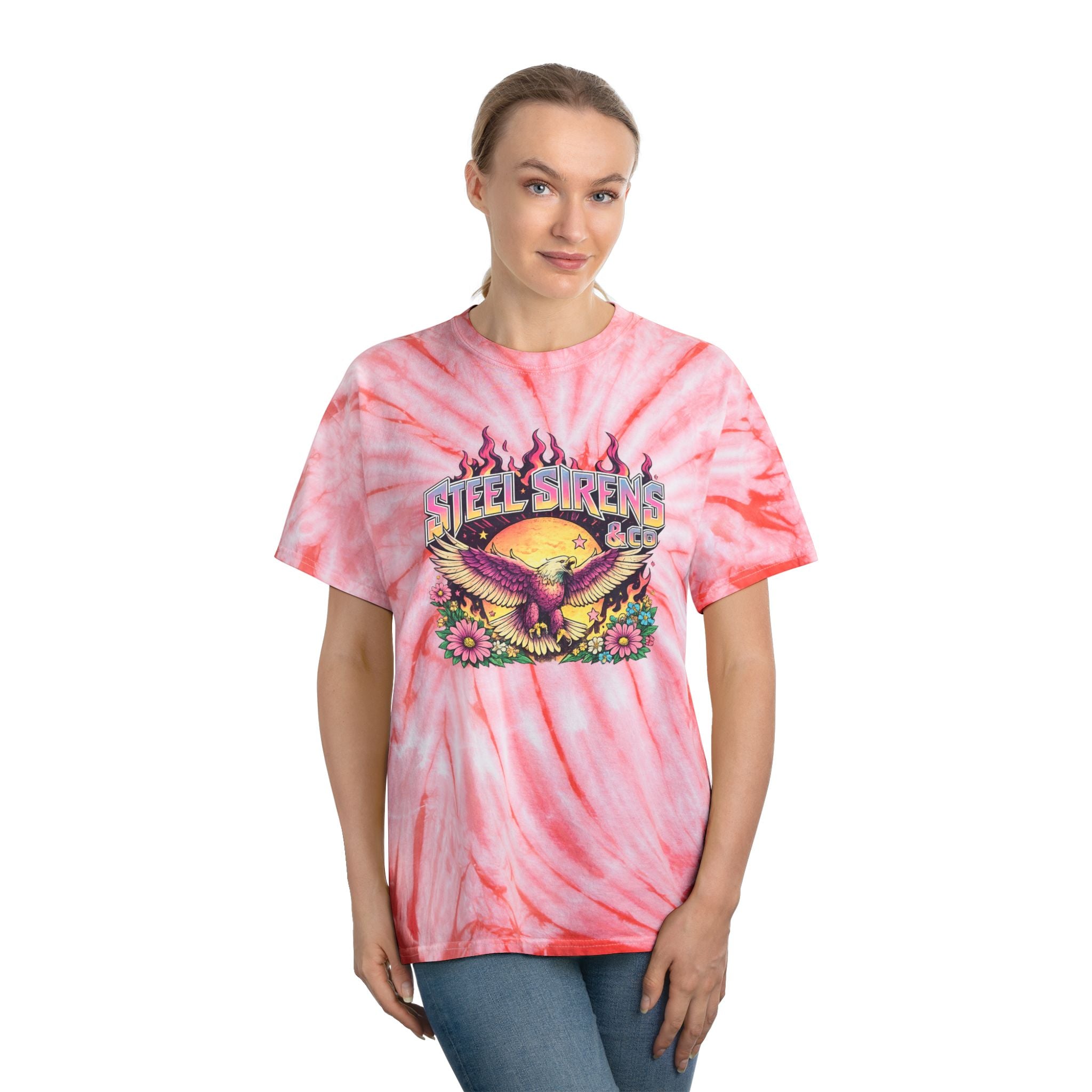 Cyclone Tie-Dye Tee — Sunburst Eagle Graphic
