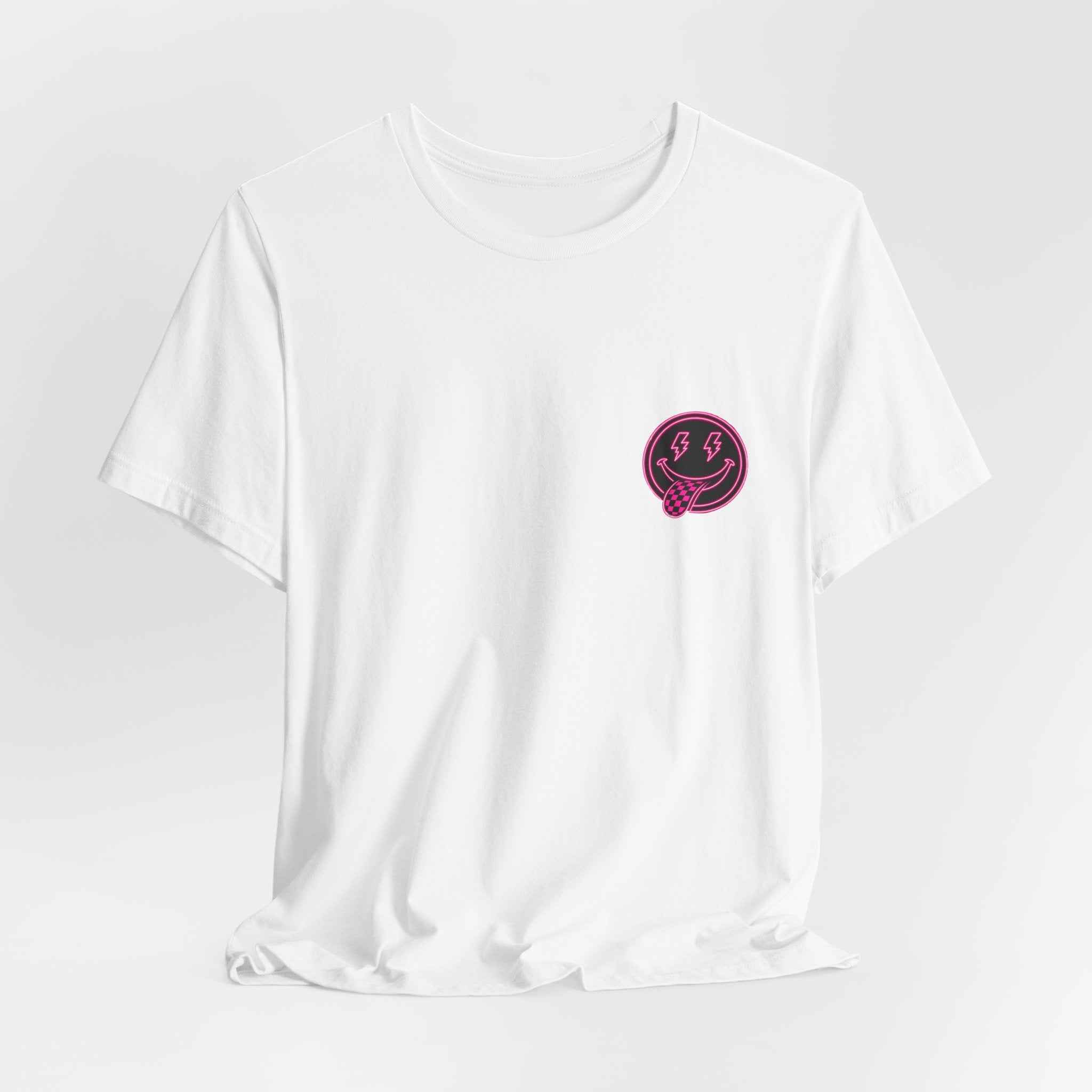 Motherhood Graphic Tee — 'Motherhood' Pink Checkerboard Logo T‑Shirt