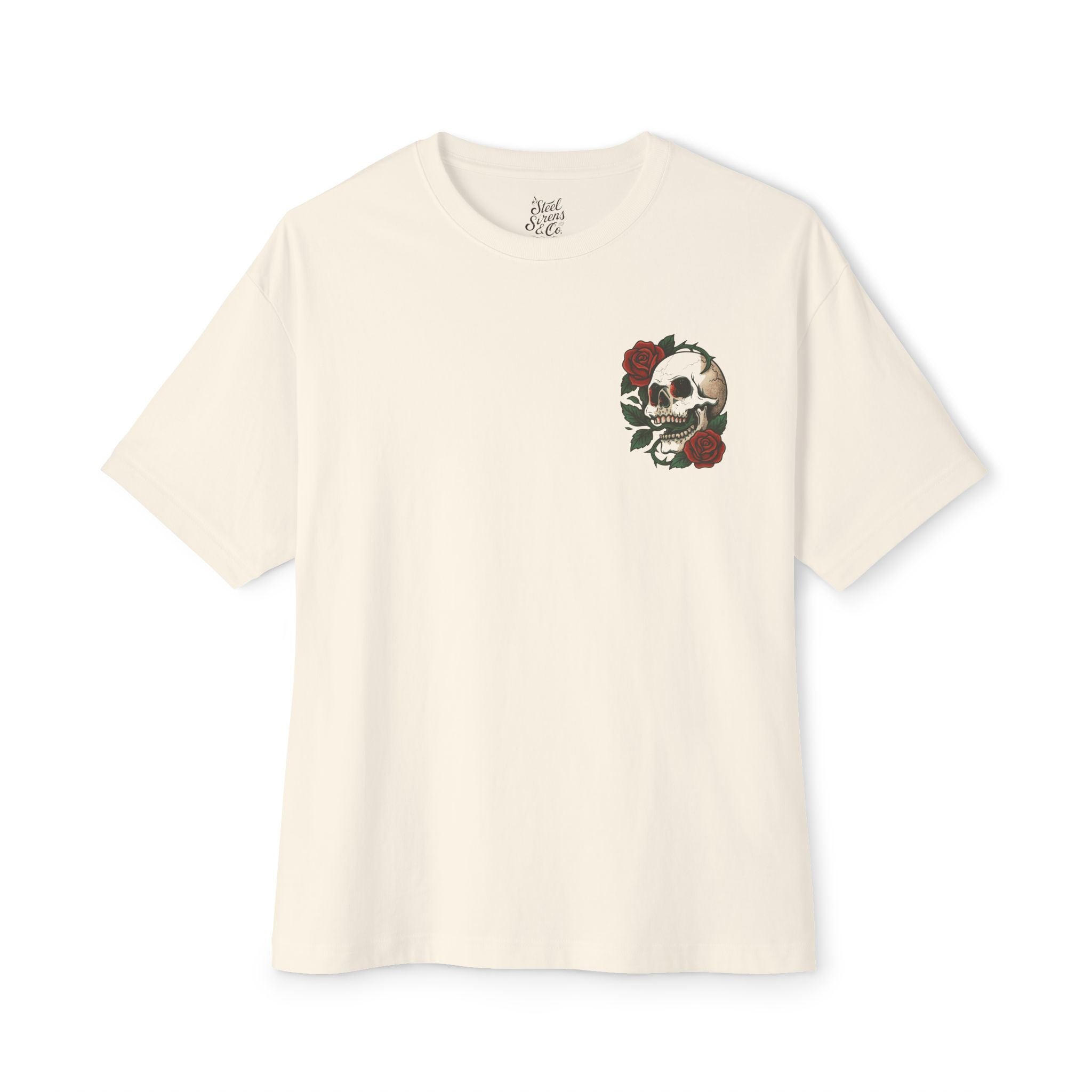 Skull Rose Unisex Oversized Boxy Tee