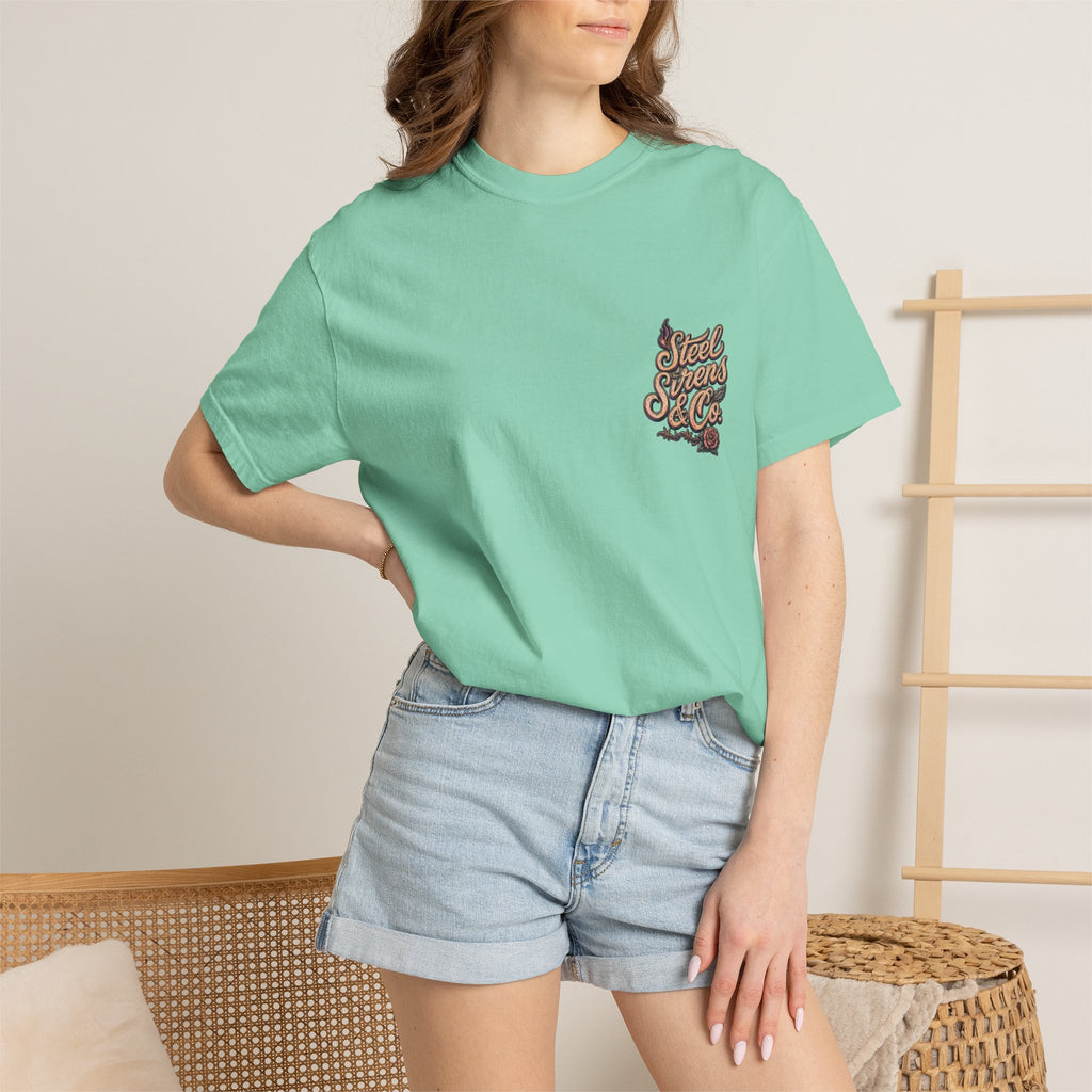 Steel Sirens Tee — Vintage Floral All-Seeing Eye Graphic T-Shirt