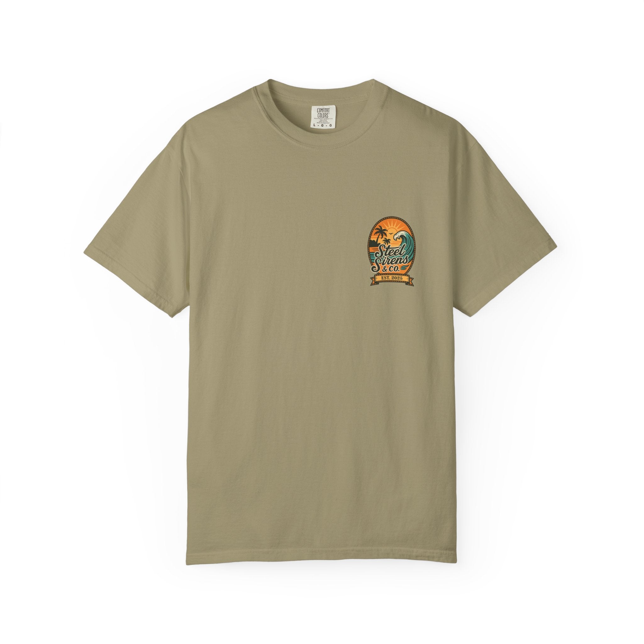 Steel Sirens Garment-Dyed T-shirt, Vintage Style Tee, Beach Apparel, Unisex Graphic Shirt, Casual Summer Wear