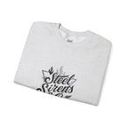 Crewneck Sweatshirt — "Steel Sirens & Co." Built to Rise Graphic
