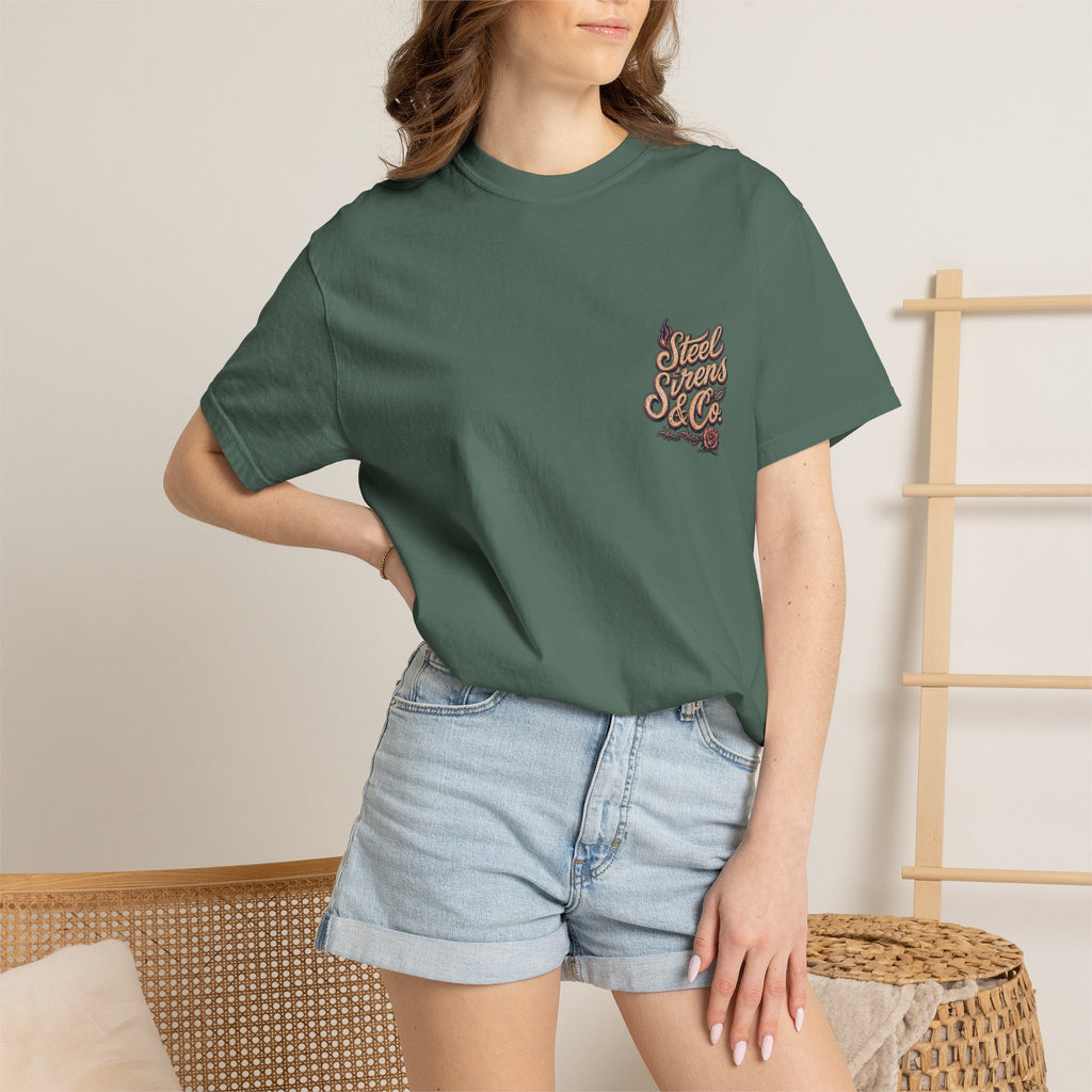 Steel Sirens Tee — Vintage Floral All-Seeing Eye Graphic T-Shirt