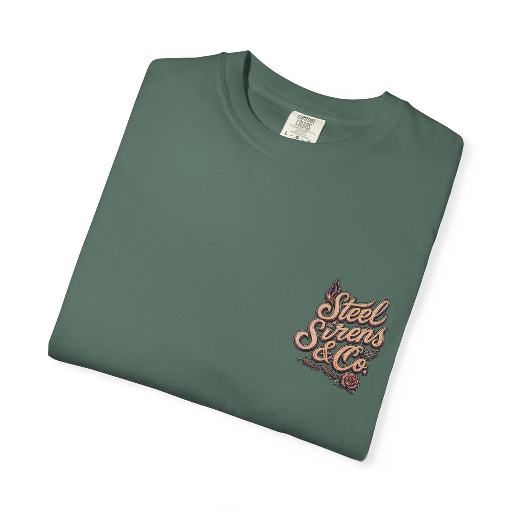 Steel Sirens Tee — Vintage Floral All-Seeing Eye Graphic T-Shirt