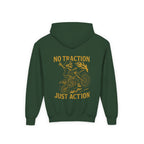 No Traction Just Action Youth Hoodie