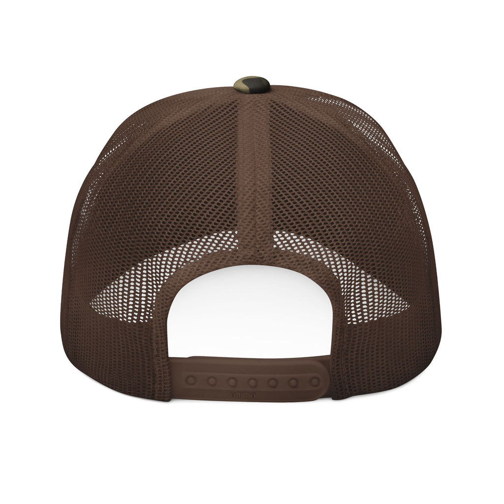 Camo Trucker Hat — Embroidered Rustic Patch Cap