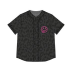 Women's Leopard Print Baseball Jersey - Black All-Over Pattern