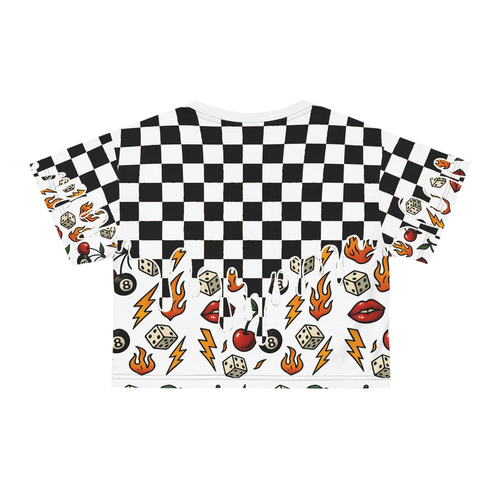 Women’s Checkered Chaos Crop Tee
