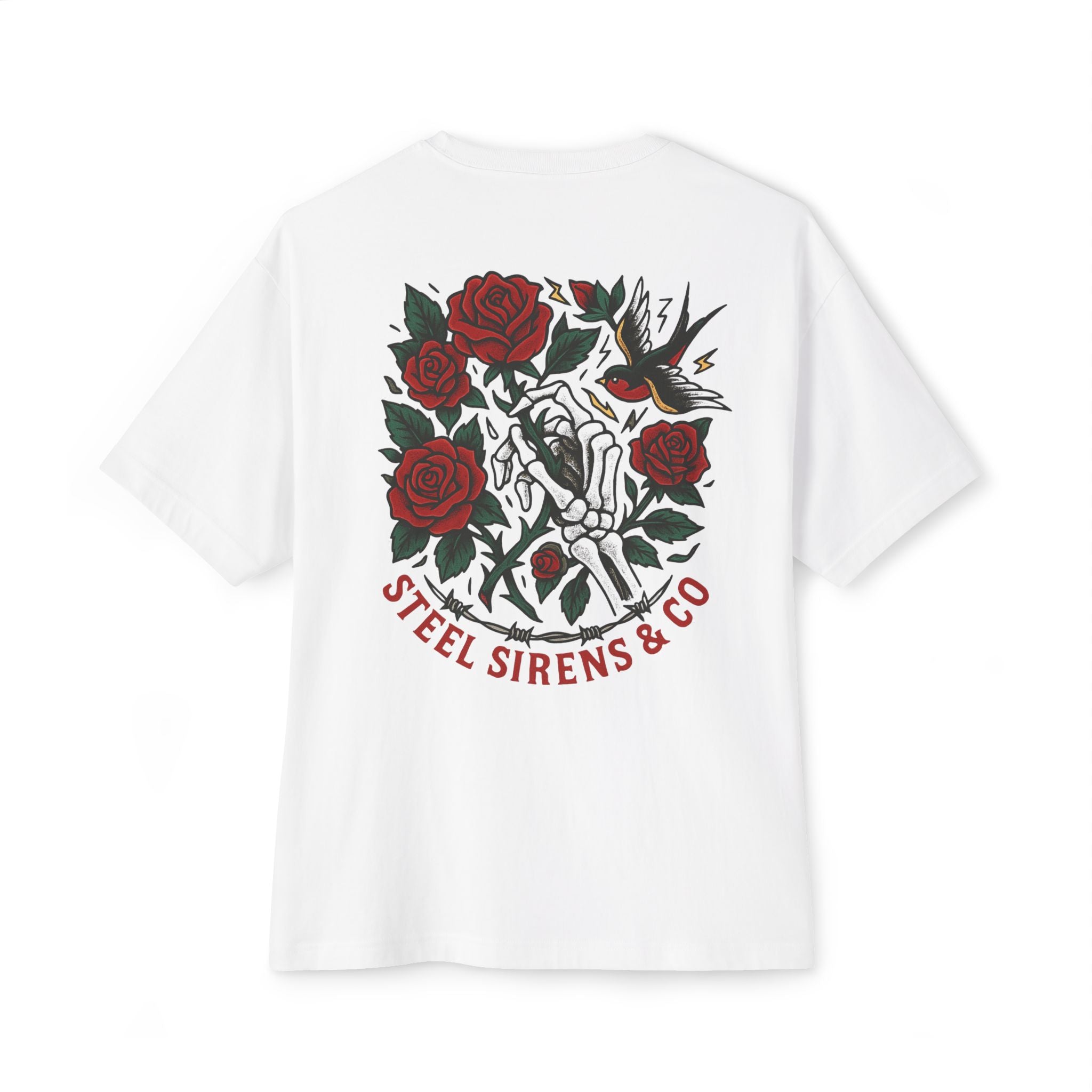 Skull Rose Unisex Oversized Boxy Tee