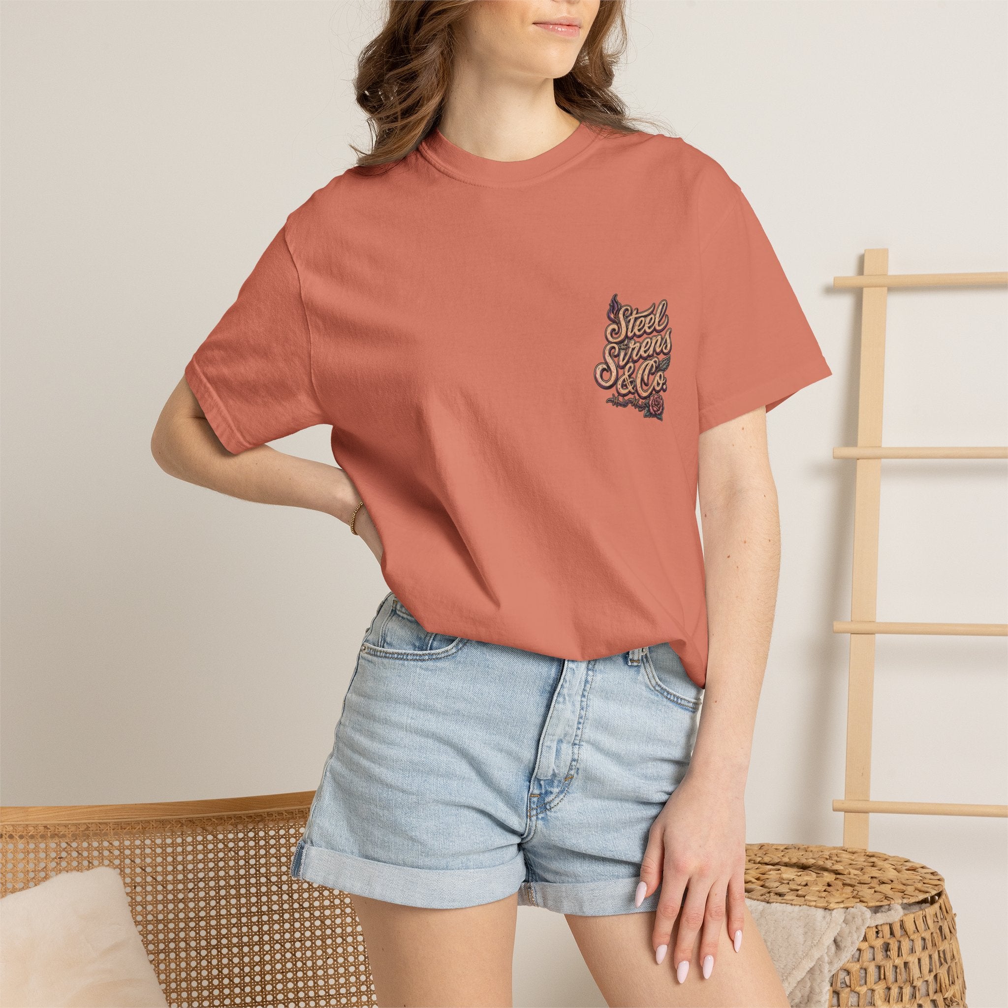 Steel Sirens Tee — Vintage Floral All-Seeing Eye Graphic T-Shirt