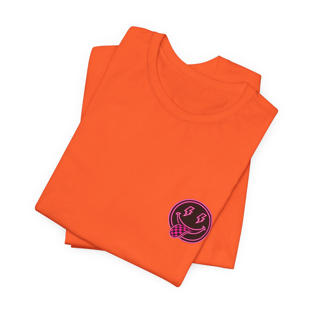 Motherhood Graphic Tee — 'Motherhood' Pink Checkerboard Logo T‑Shirt