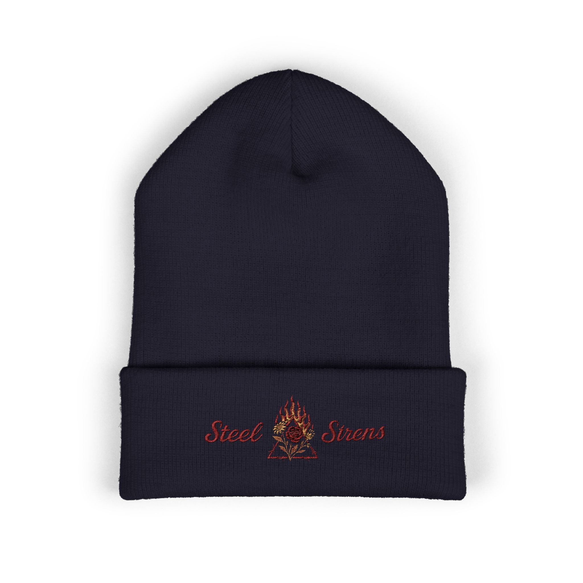 Steel Sirens Flame Crest Embroidered Beanie