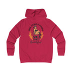 Girlie College Hoodie - 'Free Fierce & Fucking Beautiful' Skull Pin-Up Graphic Hoodie