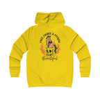 Girlie College Hoodie - 'Free Fierce & Fucking Beautiful' Skull Pin-Up Graphic Hoodie
