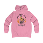 Girlie College Hoodie - 'Free Fierce & Fucking Beautiful' Skull Pin-Up Graphic Hoodie