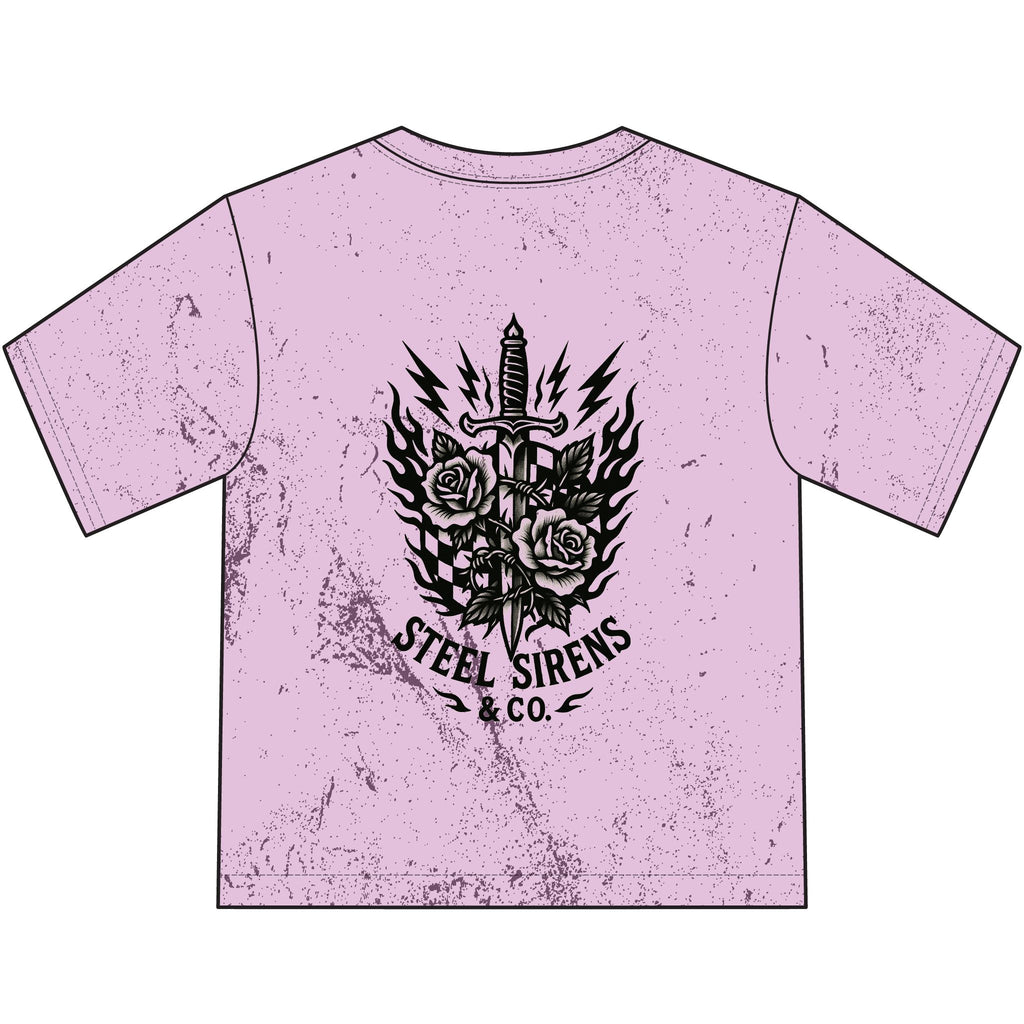 Steel Sirens Youth T‑Shirt — Vintage Dagger & Roses Graphic Tee