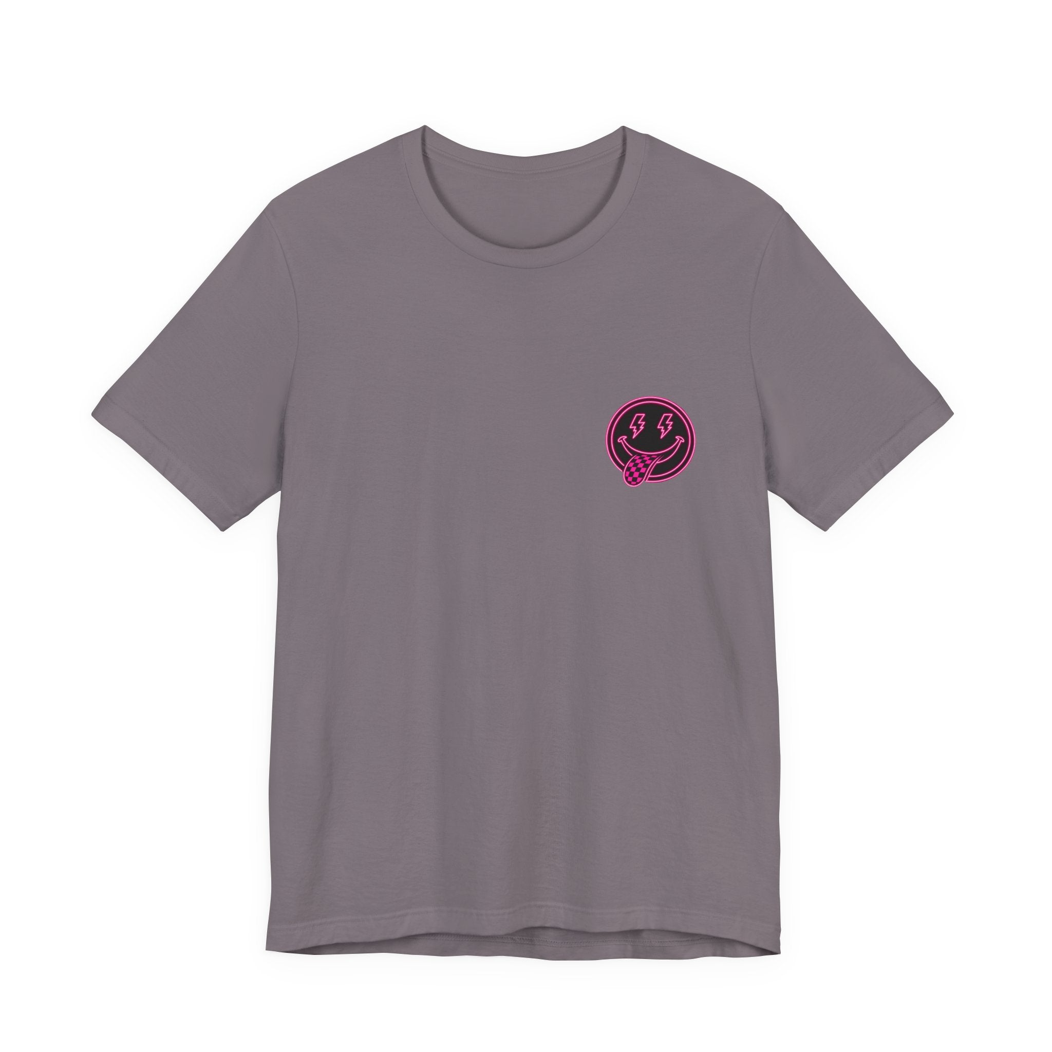 Motherhood Graphic Tee — 'Motherhood' Pink Checkerboard Logo T‑Shirt