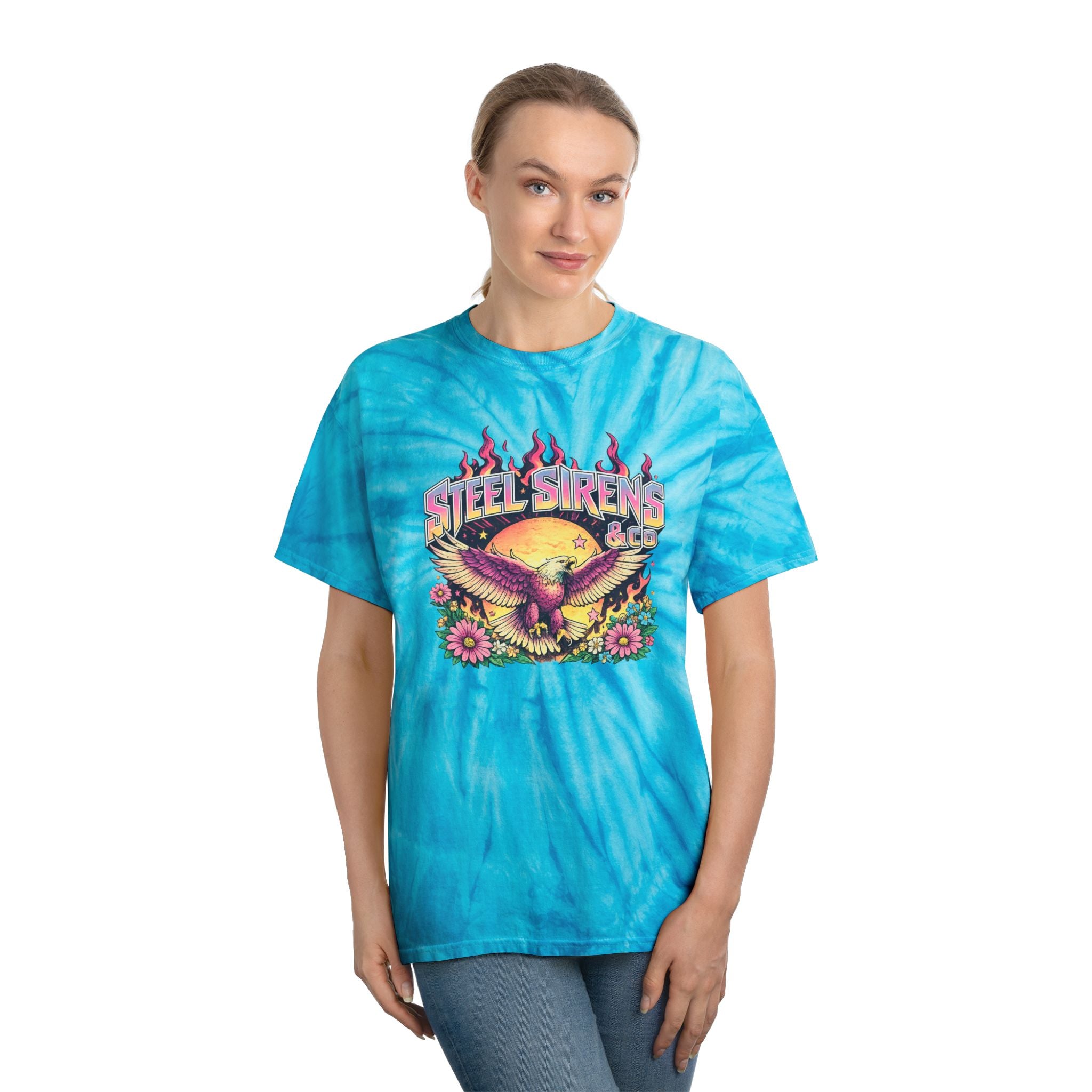 Cyclone Tie-Dye Tee — Sunburst Eagle Graphic