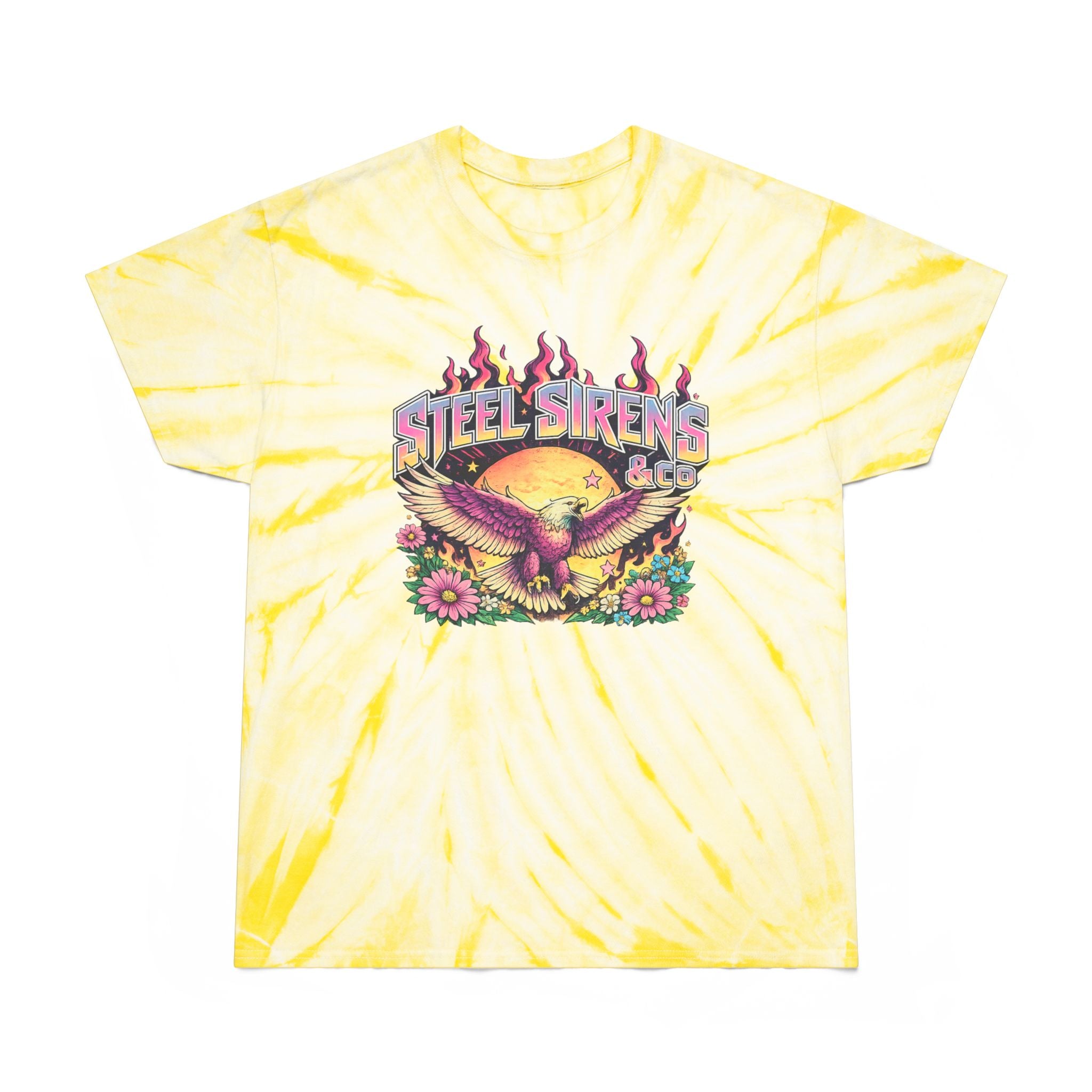 Cyclone Tie-Dye Tee — Sunburst Eagle Graphic