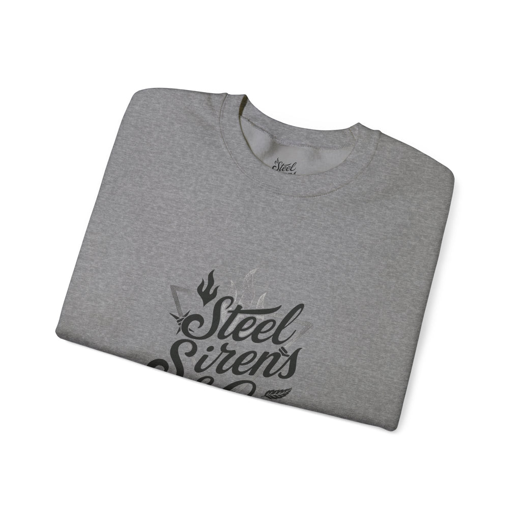 Crewneck Sweatshirt — "Steel Sirens & Co." Built to Rise Graphic