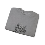 Crewneck Sweatshirt — "Steel Sirens & Co." Built to Rise Graphic