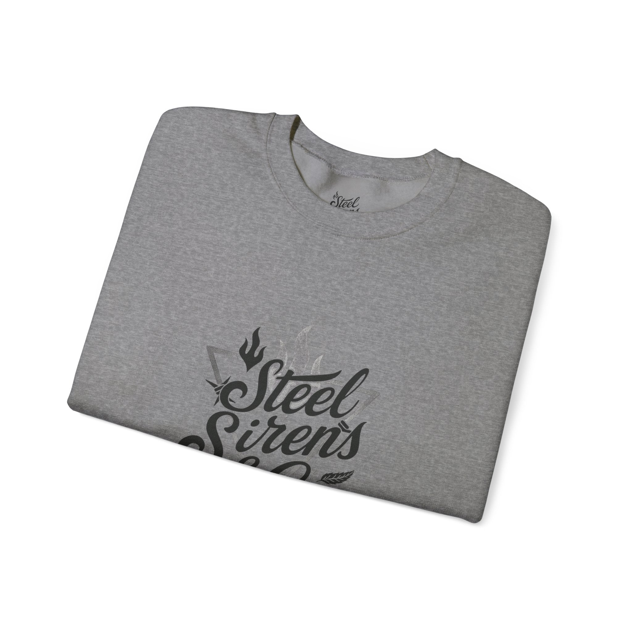Crewneck Sweatshirt — "Steel Sirens & Co." Built to Rise Graphic