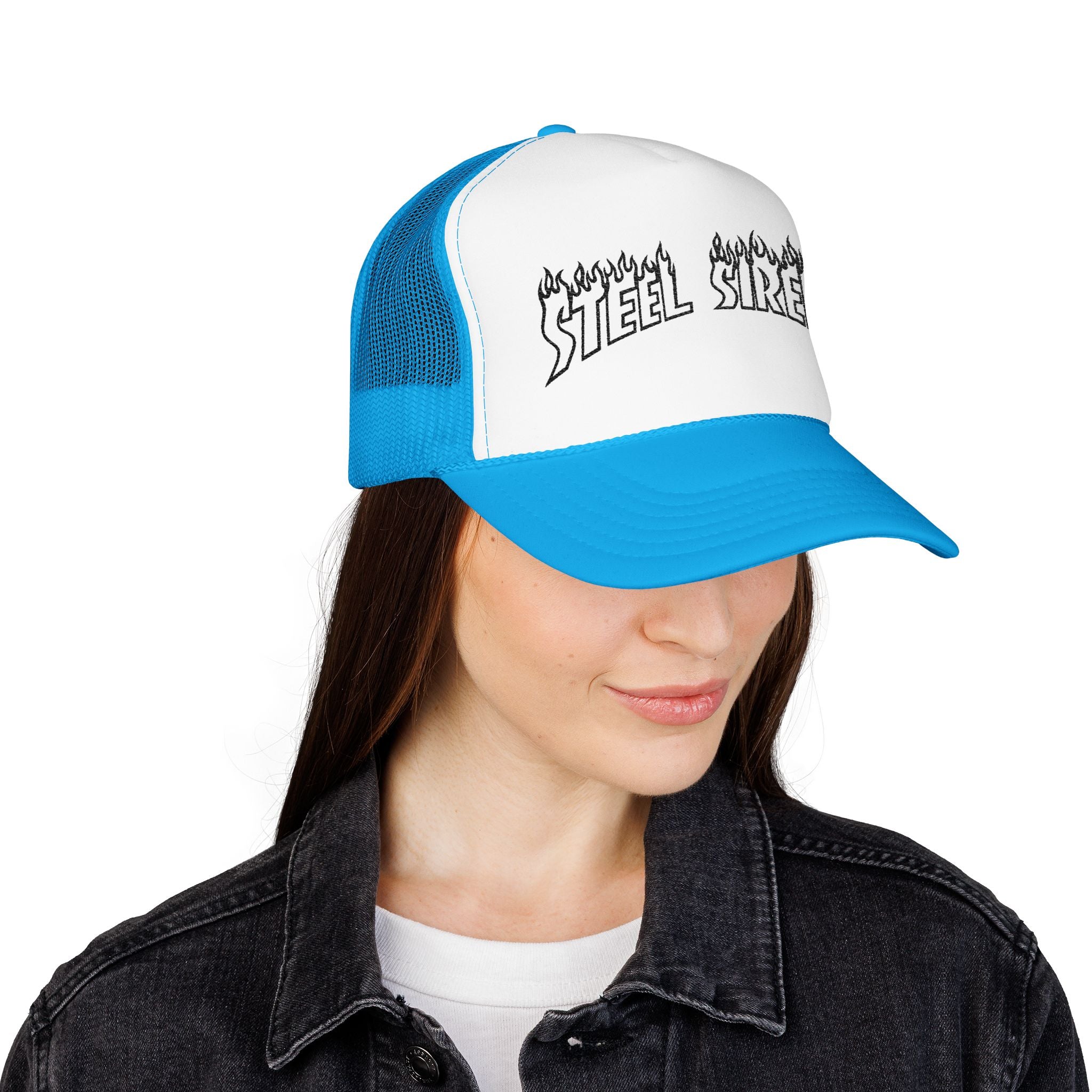 Flaming Steel Sirens Embroidered Trucker Hat