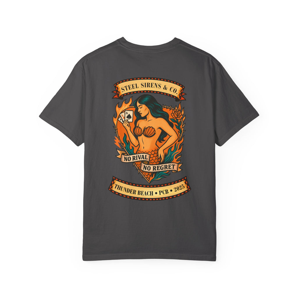 Steel Sirens Garment-Dyed T-shirt, Vintage Style Tee, Beach Apparel, Unisex Graphic Shirt, Casual Summer Wear