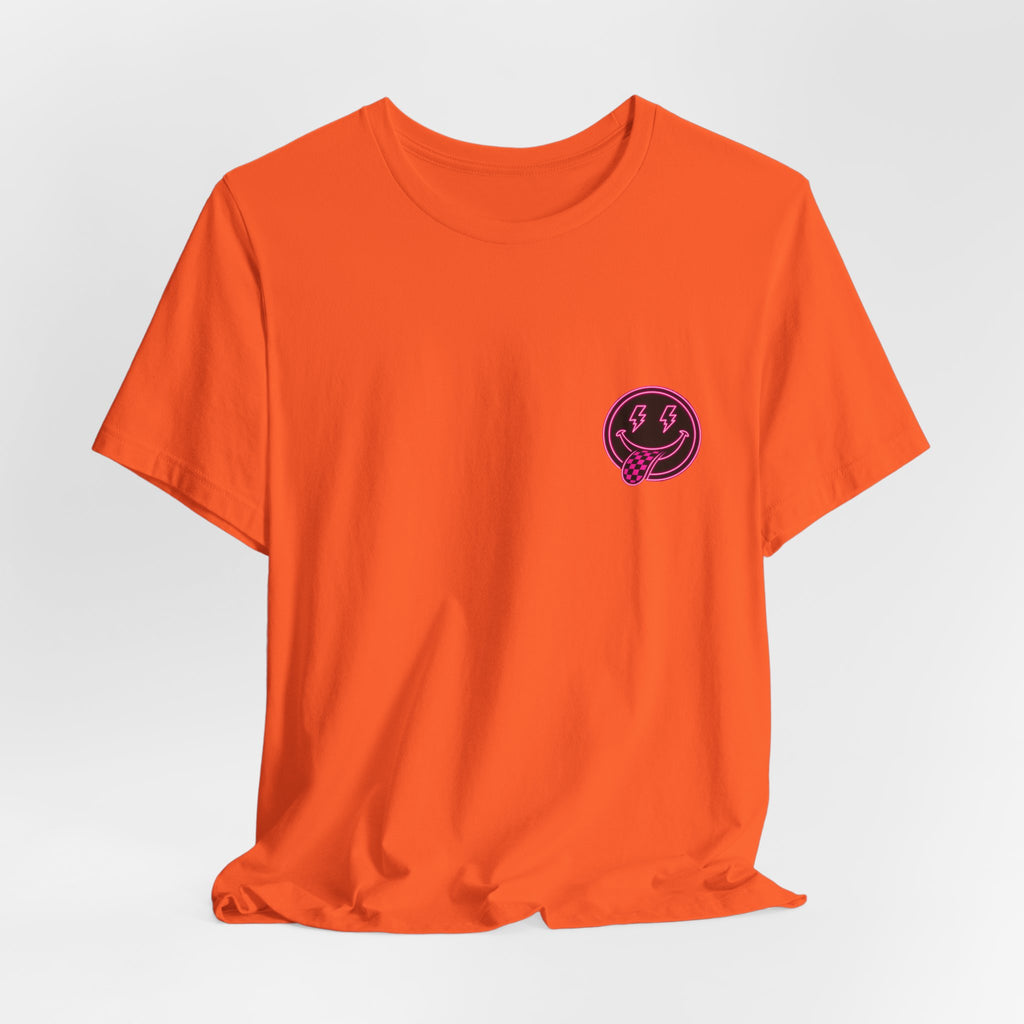 Motherhood Graphic Tee — 'Motherhood' Pink Checkerboard Logo T‑Shirt