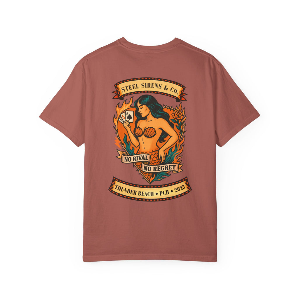 Steel Sirens Garment-Dyed T-shirt, Vintage Style Tee, Beach Apparel, Unisex Graphic Shirt, Casual Summer Wear