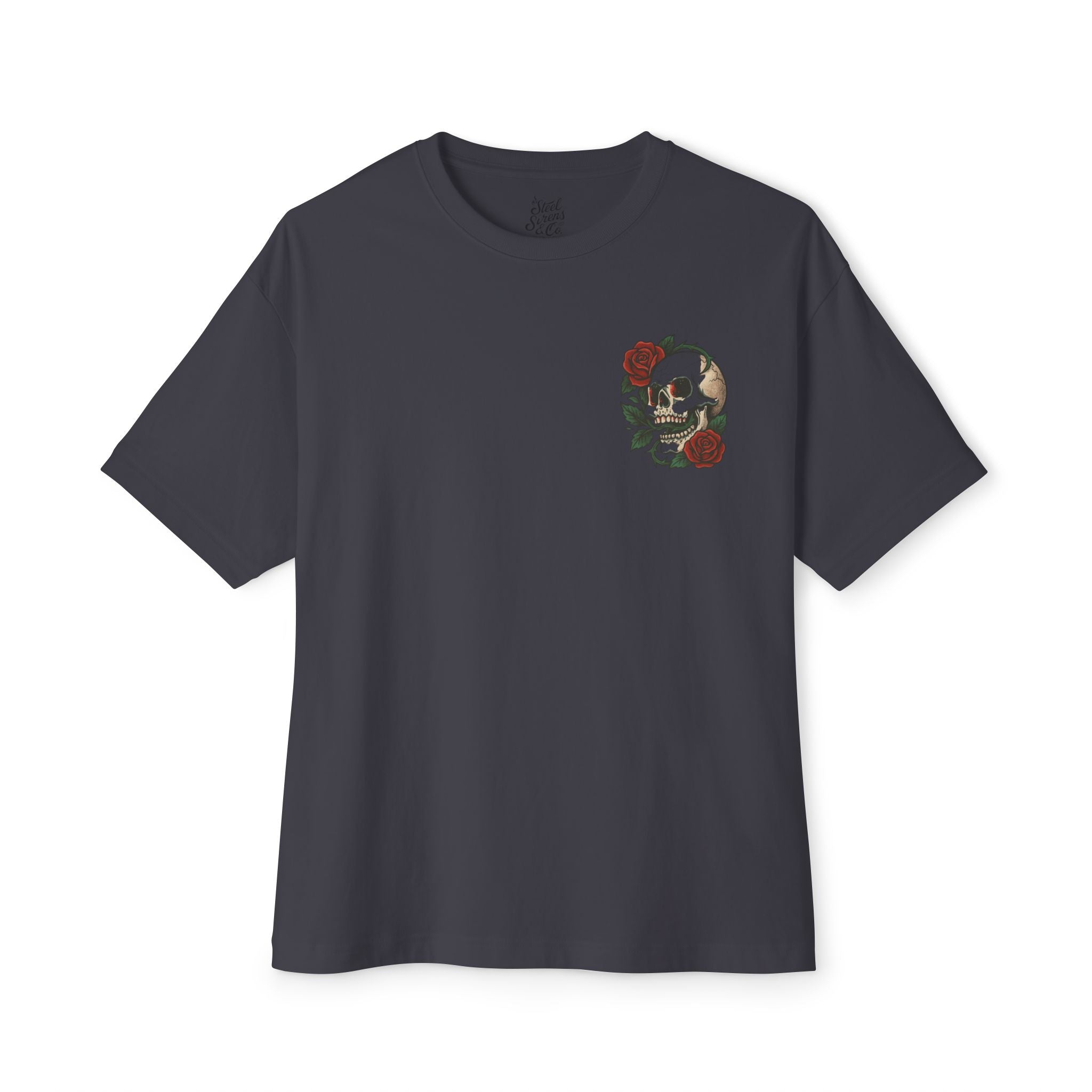Skull Rose Unisex Oversized Boxy Tee