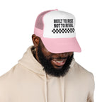Trucker Hat — "Built to Rise Not to Rival" Vintage Patch Mesh Cap