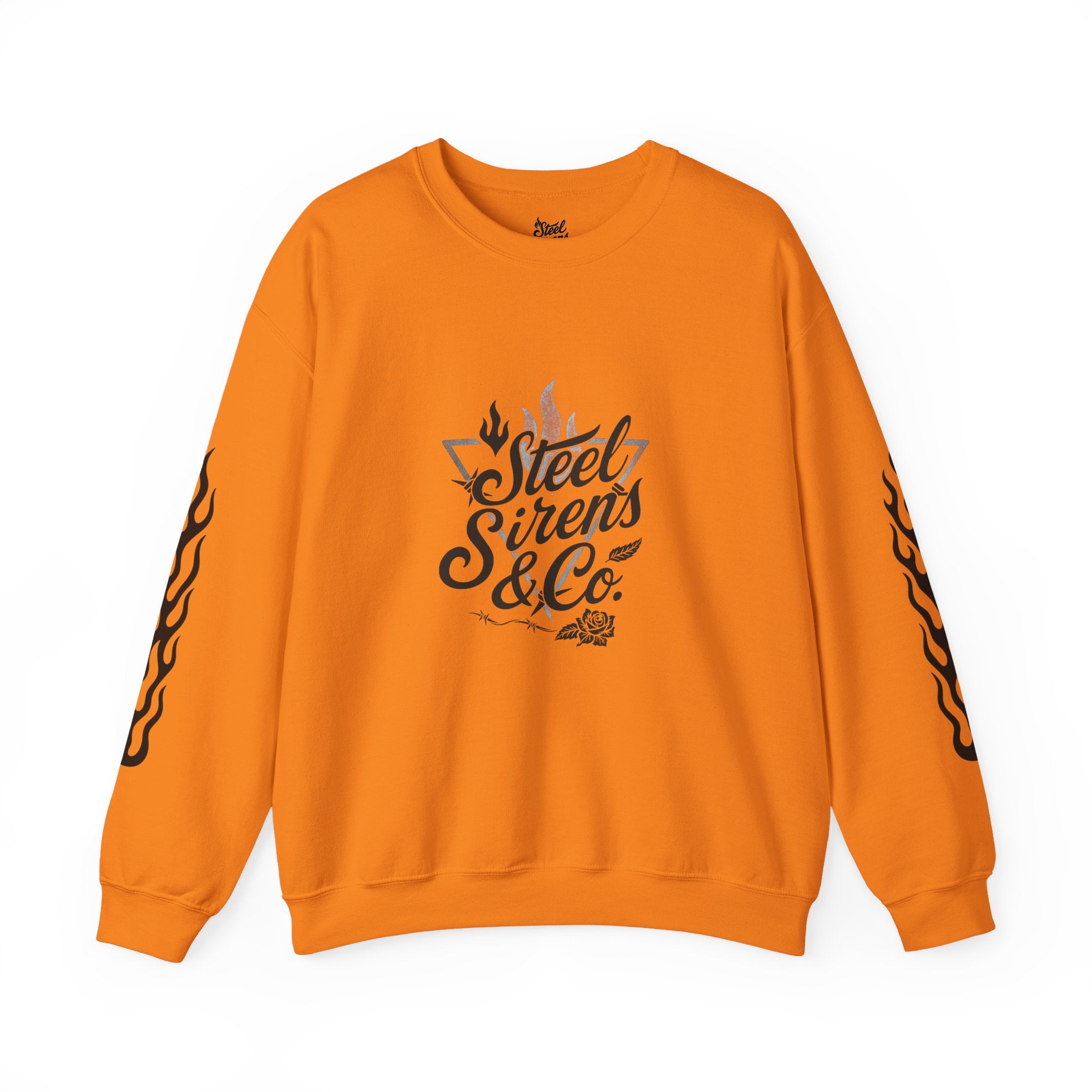 Crewneck Sweatshirt — "Steel Sirens & Co." Built to Rise Graphic