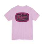 Motherhood Graphic Tee — 'Motherhood' Pink Checkerboard Logo T‑Shirt
