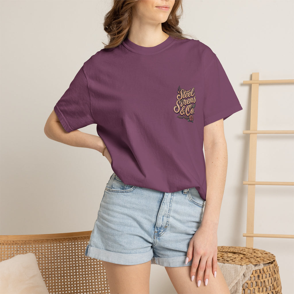 Steel Sirens Tee — Vintage Floral All-Seeing Eye Graphic T-Shirt