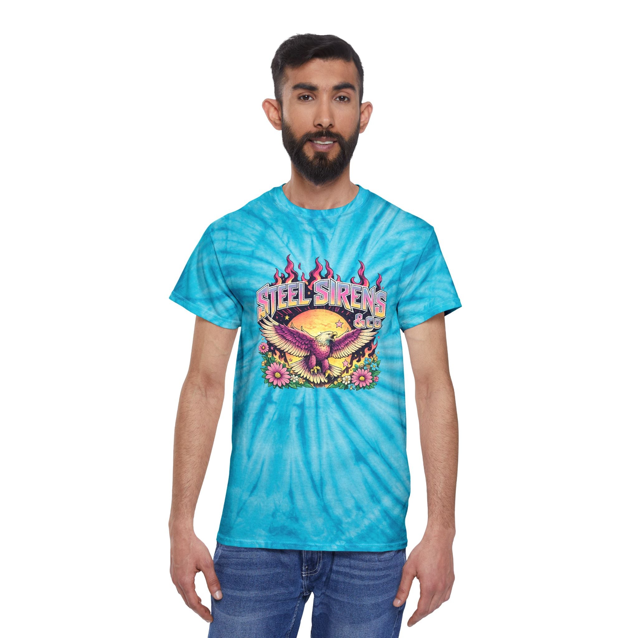 Cyclone Tie-Dye Tee — Sunburst Eagle Graphic