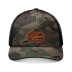 Camo Trucker Hat — Embroidered Rustic Patch Cap