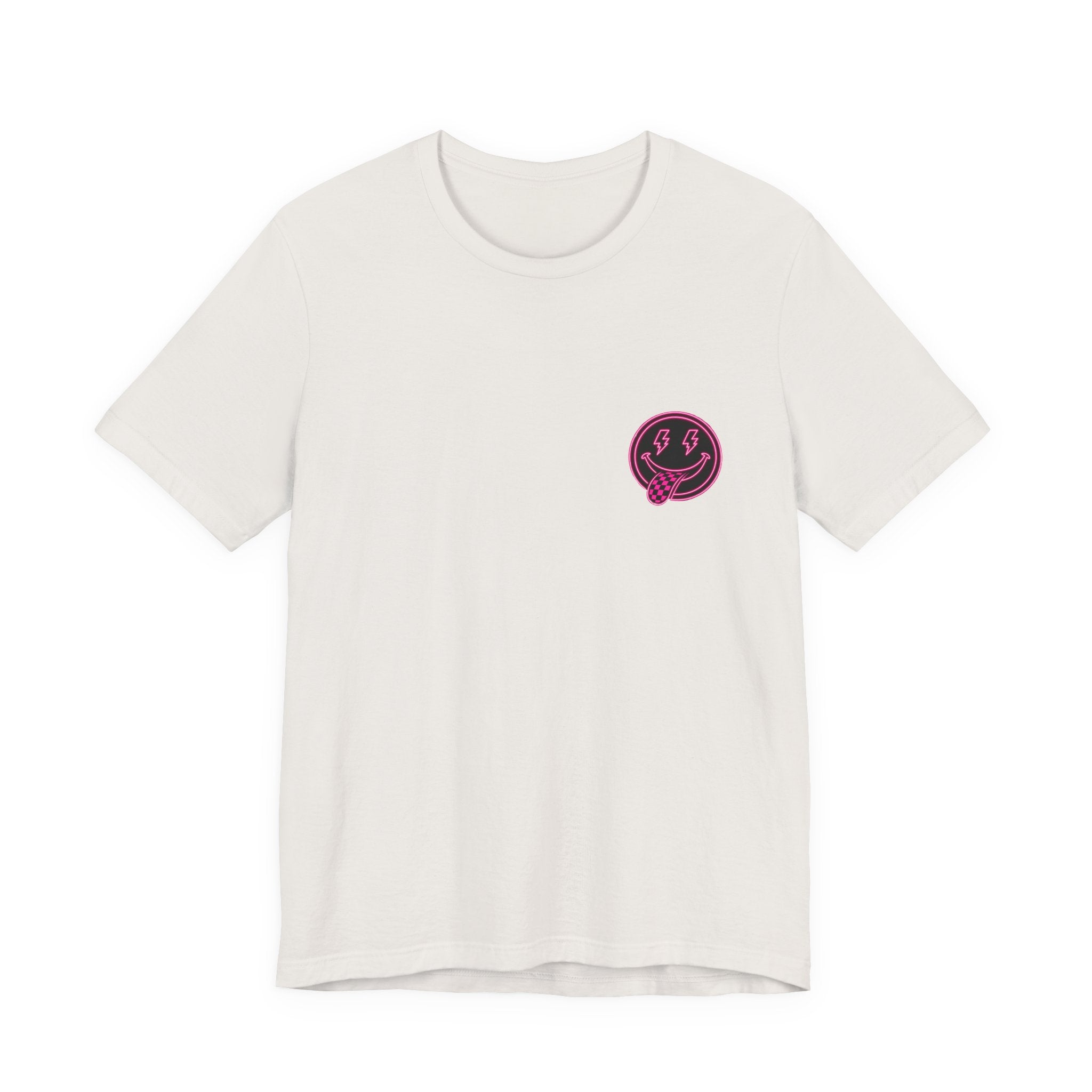 Motherhood Graphic Tee — 'Motherhood' Pink Checkerboard Logo T‑Shirt