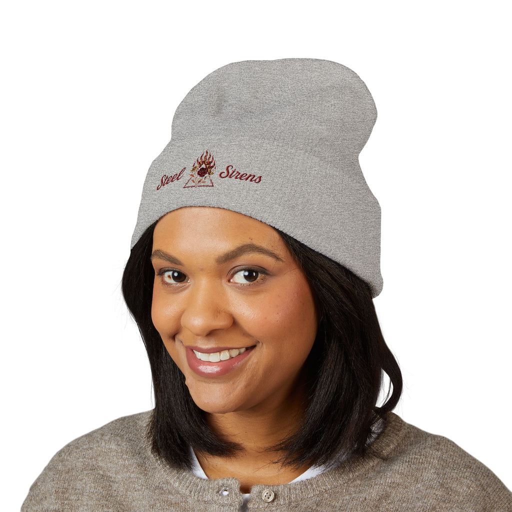Steel Sirens Flame Crest Embroidered Beanie