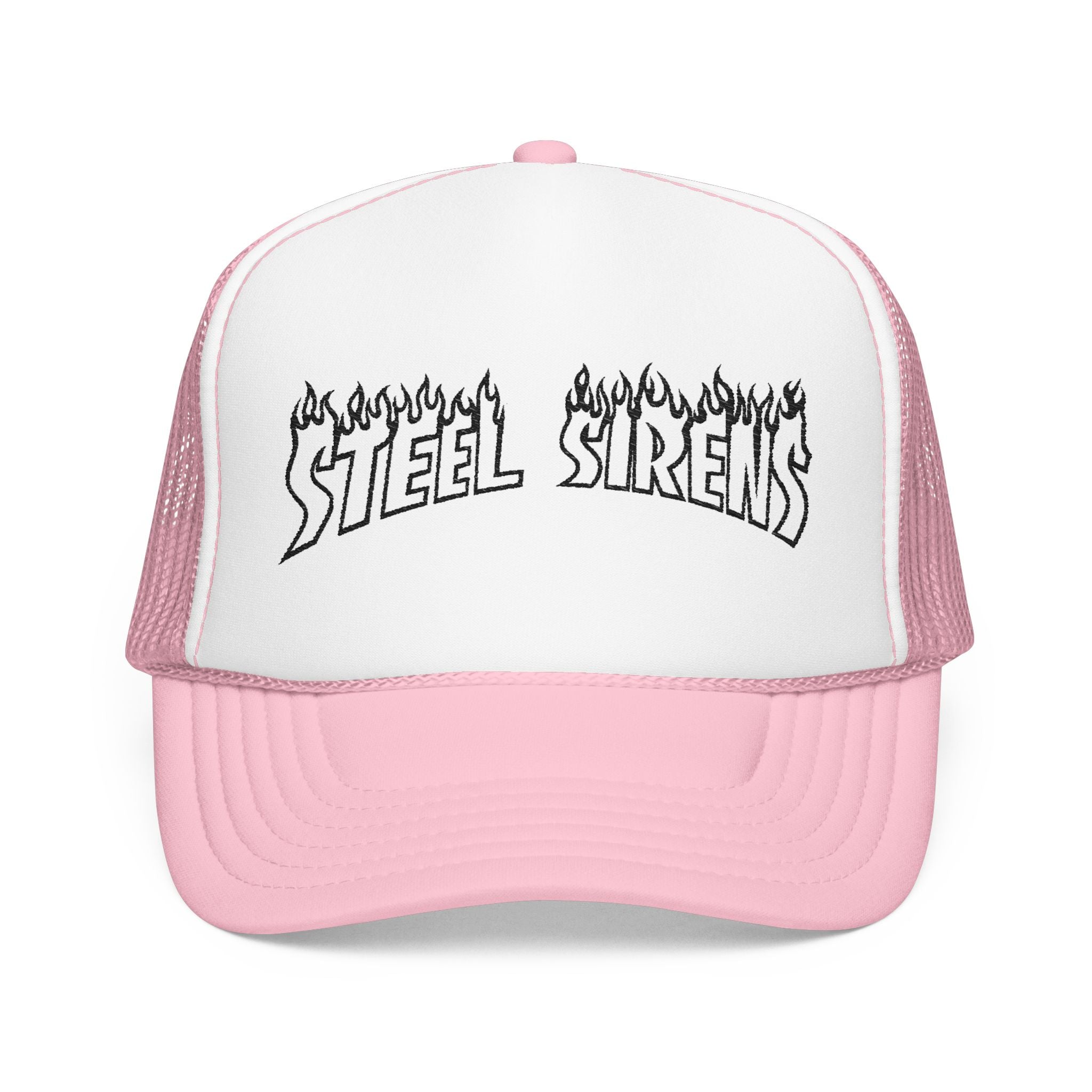 Flaming Steel Sirens Embroidered Trucker Hat