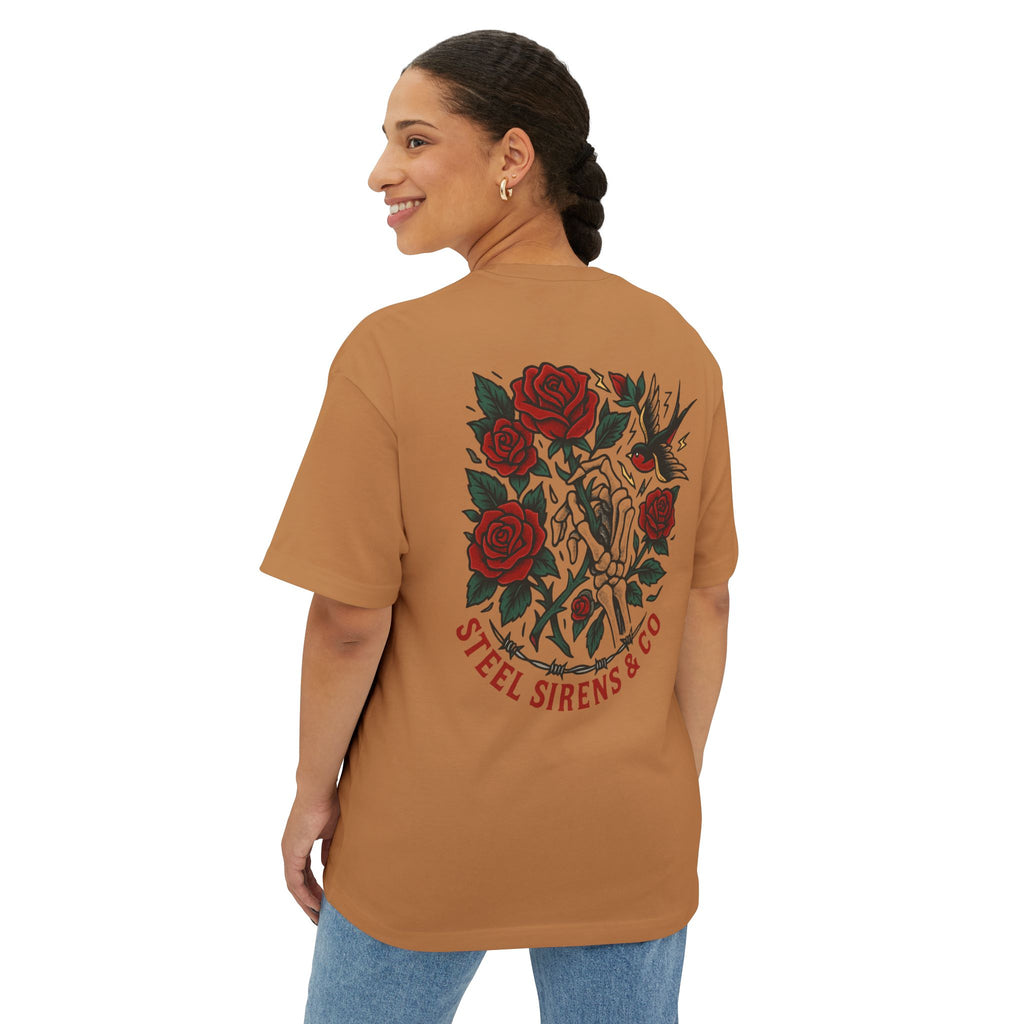 Skull Rose Unisex Oversized Boxy Tee
