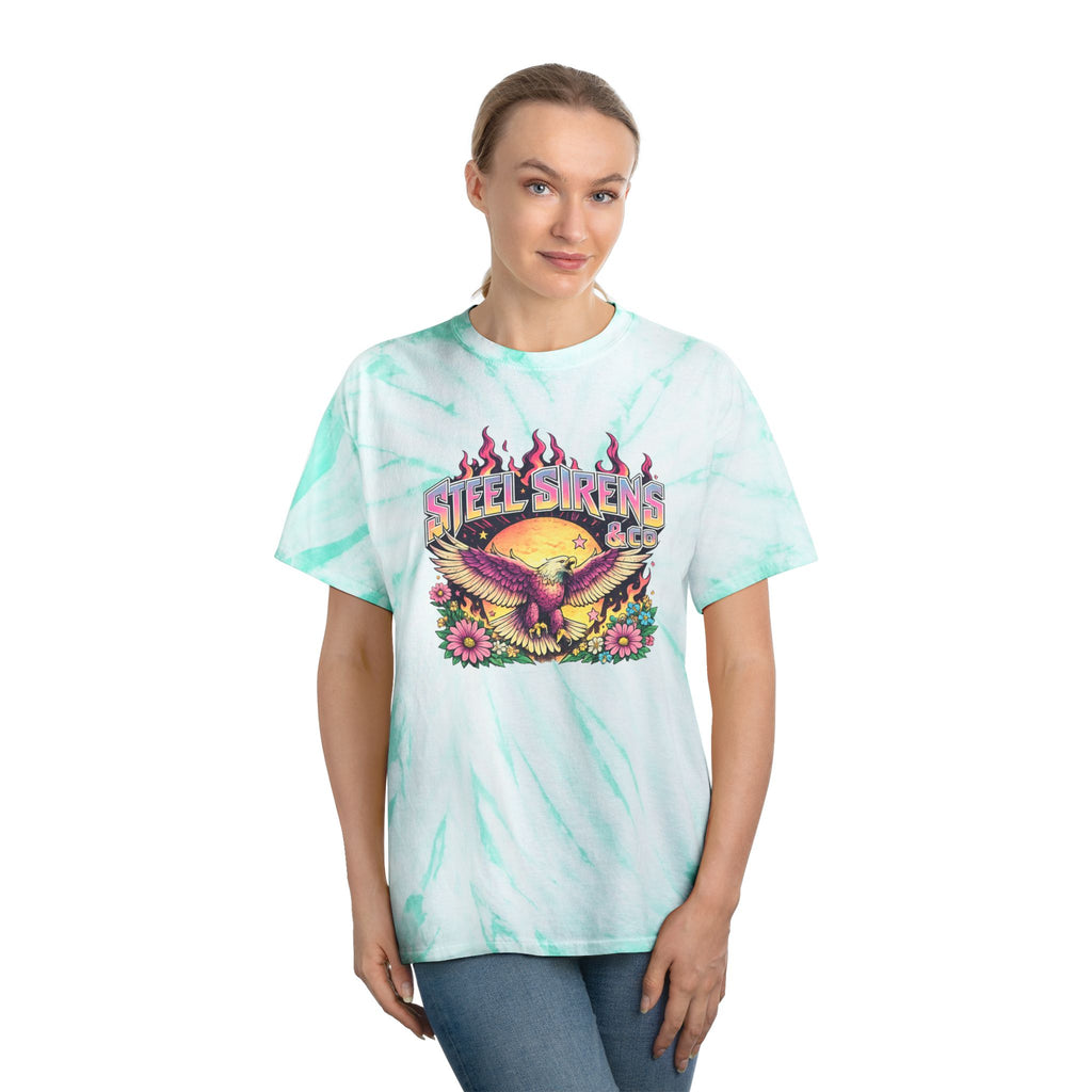 Cyclone Tie-Dye Tee — Sunburst Eagle Graphic