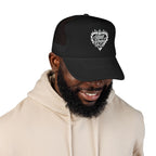 Flaming Heart Trucker Hat — "Steel Sirens & Co" Retro Logo Foam Cap