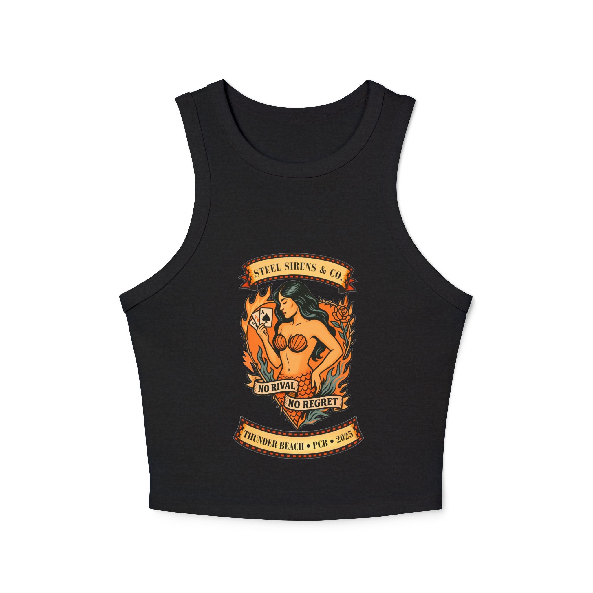 Steal Sirens Graphic Crop Tank, Vintage Style Summer Top, Casual Beachwear, Festival Clothing, No Regret Tank, Gift for Her