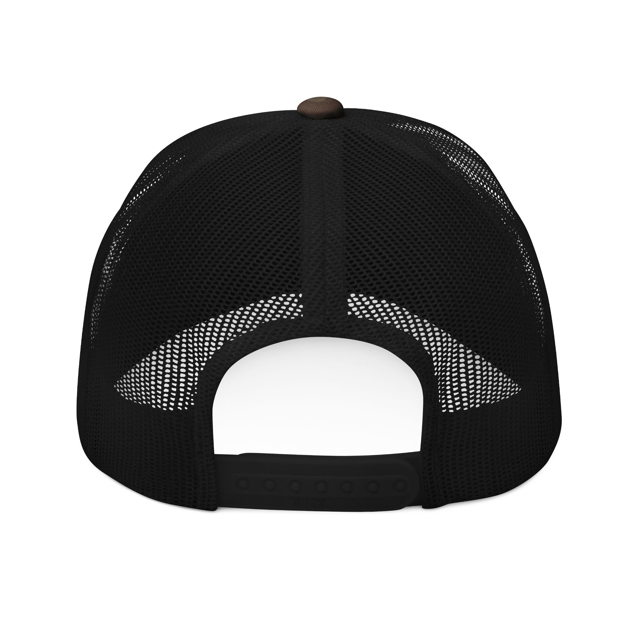 Camo Trucker Hat — Embroidered Rustic Patch Cap