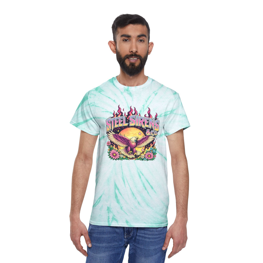 Cyclone Tie-Dye Tee — Sunburst Eagle Graphic